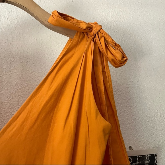 COLOR ME COURTNEY orange tiered colorblock sleeveless summer sun midi dress - Picture 2 of 7